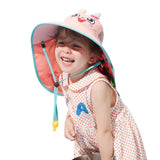 Daiiibabyyy Kids Children Summer UPF 50+ UV Protection Outdoor Beach Sun Hat Boy Girl Swim Cover Flap Cap Adjustable Neck Cover Cartoon Hats