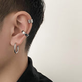 Titanium Steel Unisex Earring Set Punk Hip Hop No Piercing Ear Clips Earrings for Men Women Party Dating Jewelry 2022 New Gift