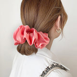 Daiiibabyyy Fashion Large Satin Scrunchies Big Size Elastic Rubber Hair Band Women Gilrs Ponytail Holder Hair Ties Oversized Rayon Hair Rope