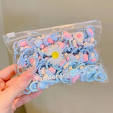 Daiiibabyyy 20Pcs/Lot Children Girls Hair Bands Candy Color Hair Ties Rubber Bands Scrunchy Elastic Hair Bands Sweet Cartoon Accessories
