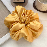 Daiiibabyyy Fashion Satin Chiffon Oversize Scrunchie leisure Street Hair Rope Yellow Large Intestine Ring Women Elastic Hair Tie Accessories