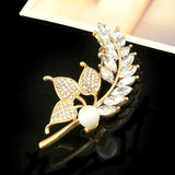Color Rhinestone Wheat Ears Brooches For Women Elegant Plant Pin Brooch Jewelry Coat Accessories Gift Wholesale daiiibabyyy