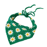 Daiiibabyyy Classic Colorful Daisy Flower Strawberry Knitted Headband for Women Summer Triangle Bandana Turban Hair Accessories Gifts daiiibabyyy