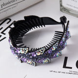Daiiibabyyy  Rhinestone Hair Claw for Women Flower Hair Clip Barrettes Crab Hair Clamps Crystal Ponytail Holder Hairpin Band Hair Accessories