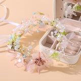 Daiiibabyyy Girls Elegant Bridal Headband Imitated Pearl Vine Hair Headdress Flower Wreath Bride Garland Head Hoop Wedding Headbands