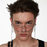 Daiiibabyyy New Gothic Hip Hop Future Technology Star Three-Dimensional Nose Jewelry Fashion Men Women Punk Face Set Jewelry Earrings Gift