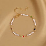 Daiiibabyyy Elegant Colorful Love Heart Link Chain Bracelets For Women Girls New Fashion Butterfly Star Beaded Pendant Bracelet Wristbands