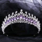 Bridal Crown Headwear Wedding Birthday Crown Headdress Red Rhinestones Retro Luxury Hair Accessories for Female BH