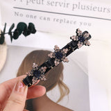 Daiiibabyyy Fashion Korean Style Acryli Crystal Flowers Star Hair Clips For Girl Summer Sweet Cute Bangs Side Barrettes Elastic Hair Clips