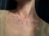 Daiiibabyyy Beautiful Clear Crystal Water Drop Tassel Necklace For Women Korean Style 2022 New Party Jewelry Choker Wholesale