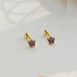 Daiiibabyyy Mini Colorful Heart Ear Cartilage Piercing Lobe Stud Earring for Women Y2k Accessories Tragus Rook Helix Flat Ear Jewelry KAE312