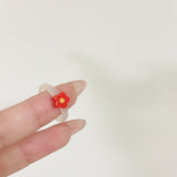 Daiiibabyyy Coloured Small Flower Resin Ring with A Mix and Match Stacking and No Colour Loss Acrylic Index Finger Ring Girls Ring