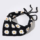 Daiiibabyyy Classic Colorful Daisy Flower Strawberry Knitted Headband for Women Summer Triangle Bandana Turban Hair Accessories Gifts daiiibabyyy