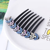 Daiiibabyyy Vintage Flower Crystal Hairclips Fashion Hair Combs Plastic Shiny Hairpins for Women Hair Accessories Bun Headdress