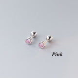 Daiiibabyyy 1 Pair Fashion Crystal Love Heart Stud Earrings for Women Trendy Party Wedding Ear Jewelry Gifts