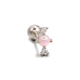 Daiiibabyyy NEW Y2K Cute Stainless Steel Pink Heart Bear Wing Piercing Cartilage Stud Earring For Women Egirl EMO Grunge Jewelry Accessories