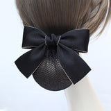 Daiiibabyyy Bow Hair Clip Elegant Hotel Bank Net Yarn Hair Bun Maker Hairpins Korea Nurse Professional Hair Net Cover Snood Hair Accessories