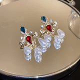 Daiiibabyyy Fashion Baroque Palace Style Statement Pearl Tassel Drop Earrings For Women