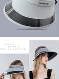 Daiiibabyyy Women Empty Top Hat Summer Visor Foldable Cap Female Hiking Outdoor Sports Solid Anti-UV Beach Hats Fishing Camping Caps
