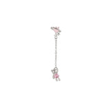 Daiiibabyyy NEW Y2K Cute Stainless Steel Pink Heart Bear Wing Piercing Cartilage Stud Earring For Women Egirl EMO Grunge Jewelry Accessories