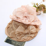 Europe and American New Foldable Women Caps Soft Lace Bow Bucket Hats Summer Outdoor Sun Protection Sun Hat Gorros daiiibabyyy