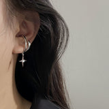 Daiiibabyyy Cross Ear Clips for Women 2024 New Cool Star Pendant  Earrings for Women No Pierced Ears Sense of Luxury Sexy Accessories