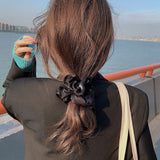 Daiiibabyyy Fashion Solid Bright Silk Hair Ropes Big Scrunchies Yarn Large Intestine Elastic Hair Band Ponytail Ties Hair Accessories