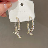 Earrings Diamond Dangler For Women Stick Drop Zircon Ear Cuffs Girls Gold/Silver Color Rhinestone Earring wedding Jewelry