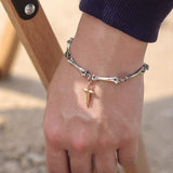 Daiiibabyyy Cross Bracelets For Men Friends Gift Bone Chain Accessories Mexico Hip Hop Luxury Fashion Jewelry Titanium Steel Free Shipping