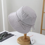 Daiiibabyyy Washed Cotton Rear Split Fisherman Hat Women Summer Korean Version Sunshade Basin Hat Leisure Travel Foldable Bucket Hat