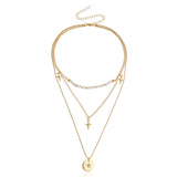 Daiiibabyyy Multi-layer Pendant Necklace Jewelry New Multi-layer Pendant Necklace Female Jumper Chain Personality Tide Cool Hundred