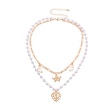 Daiiibabyyy Multi-layer Pendant Necklace Jewelry New Multi-layer Pendant Necklace Female Jumper Chain Personality Tide Cool Hundred