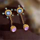 Daiiibabyyy Statement Fashion Baroque Style Metallic Resin Long Drop Earrings For Women Personality New Jewelry Wholesale