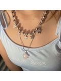 Daiiibabyyy Vintage Exquisite Star Charms Pendant Necklaces Trendy Jewelry Cool Y2k Shiny Crystal Star Chains Choker for Women Party