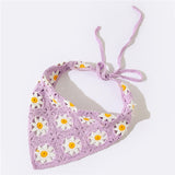 Daiiibabyyy Classic Colorful Daisy Flower Strawberry Knitted Headband for Women Summer Triangle Bandana Turban Hair Accessories Gifts daiiibabyyy