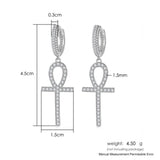 Daiiibabyyy Gold Color Piercing Pendant Hanging Earrings for Women Trend Rivet Sword Butterfly Ankh lobe Hoop Earing Ear Accessories Jewelry