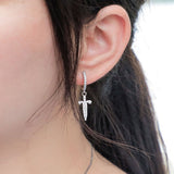 Daiiibabyyy Gold Color Piercing Pendant Hanging Earrings for Women Trend Rivet Sword Butterfly Ankh lobe Hoop Earing Ear Accessories Jewelry
