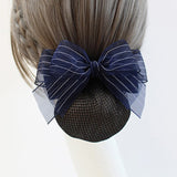 Daiiibabyyy New Ladies Professional Organza Bow Hair Nets Hairgrips Bank Nurse Staff Fine Snood Bun Women Summer Ornament Snap Hairclips
