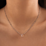 Daiiibabyyy IngeSight.Z Simple Waterdrop Crystal Pendant Necklace for Women Punk Silver Color Clip Beads Choker Necklace Collar Jewelry