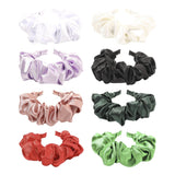 Daiiibabyyy Large Intestine Ruched Headband for Women Bezel Wild Imitation Silk Solid Color Satin Wrinkled Headband Bandana Simple Hair Hoop