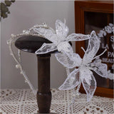 Sequined Lace Flower hairband pearl embroidery headpiece Bridal headpieces Wedding hair jewelry daiiibabyyy