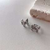 Daiiibabyyy Punk Vintage Metal Hollow Butterfly Ear Clips For Women Girls Trendy No Piercing Fake Cartilage Ear Cuffs Earrings Party Jewelry