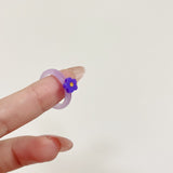 Daiiibabyyy Coloured Small Flower Resin Ring with A Mix and Match Stacking and No Colour Loss Acrylic Index Finger Ring Girls Ring