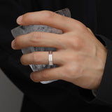 Daiiibabyyy Cocktail Ring Men Metal S925,Silver Retro Hip Hop Fashion Classic Niche Devise Placket Adjustable
