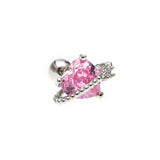 Daiiibabyyy NEW Y2K Cute Stainless Steel Pink Heart Bear Wing Piercing Cartilage Stud Earring For Women Egirl EMO Grunge Jewelry Accessories