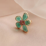 Trendy Exaggerate Crystal Zircon Flower Geometric Index Finger Rings For Women Wedding Party Jewelry Open Adjustable Rings Gift daiiibabyyy