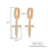 Daiiibabyyy Gold Color Piercing Pendant Hanging Earrings for Women Trend Rivet Sword Butterfly Ankh lobe Hoop Earing Ear Accessories Jewelry