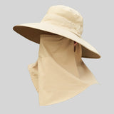 Daiiibabyyy Hat Scarf 2PCS Couple Bucket Hat Removable Mesh Hiking Cap Women Men Summer Outdoor Fishing Panama Sun Protection Visor Hat 9029