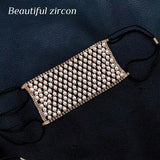 Daiiibabyyy Fashion charm, pearl mask, sparkling crystal, Rhine rock elastic mask, jewelry, men's and women's night club jewelry masks.