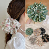 Daiiibabyyy Ruoshui Woman Summer Chiffon Large Scrunchies Girls Hair Ties Women Hair Accessories Ornaments Elastic Hairband Headwear